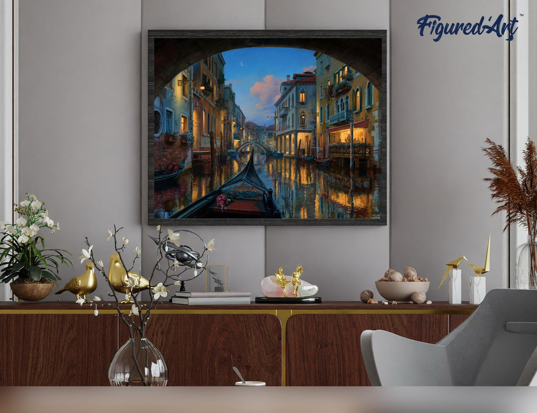 Malen nach Zahlen 40x50cm auf Keilrahmen gespannt Figured’Art Kanal in Venedig 2