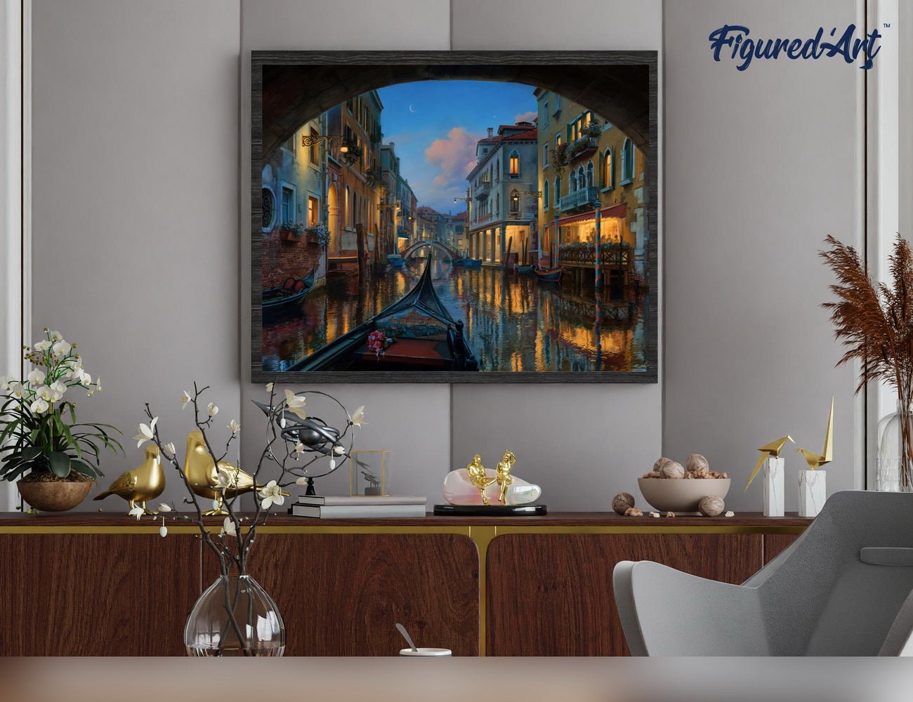 Malen nach Zahlen 40x50cm ohne Keilrahmen Figured’Art Kanal in Venedig 2 - Kidis Art