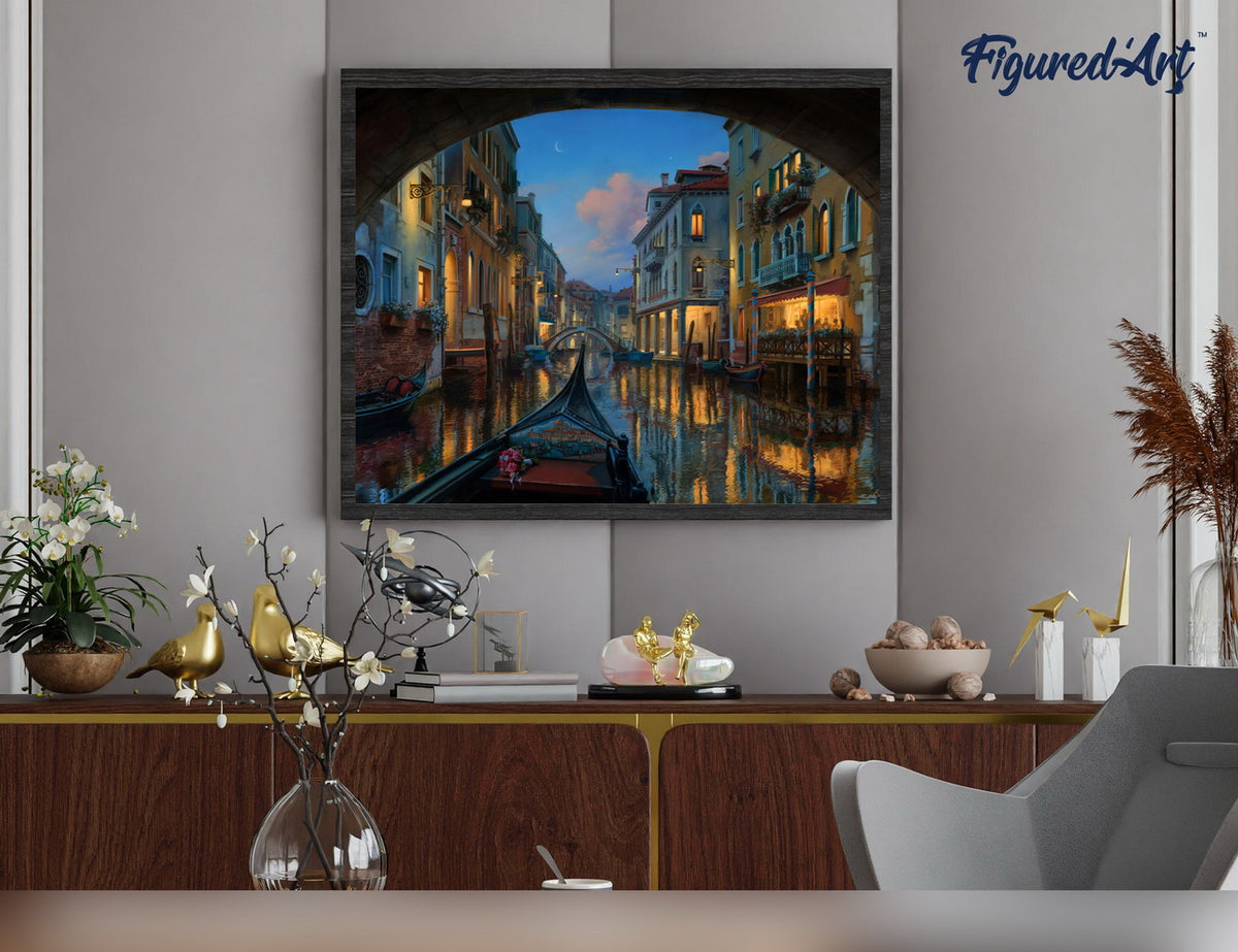 Malen nach Zahlen 40x50cm ohne Keilrahmen Figured’Art Kanal in Venedig 2 - Kidis Art