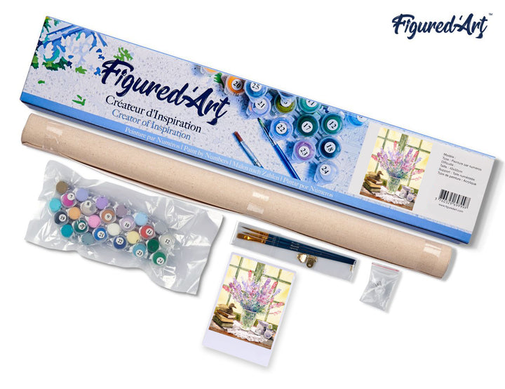 Malen nach Zahlen 40x50cm ohne Keilrahmen Figured’Art Lupinen