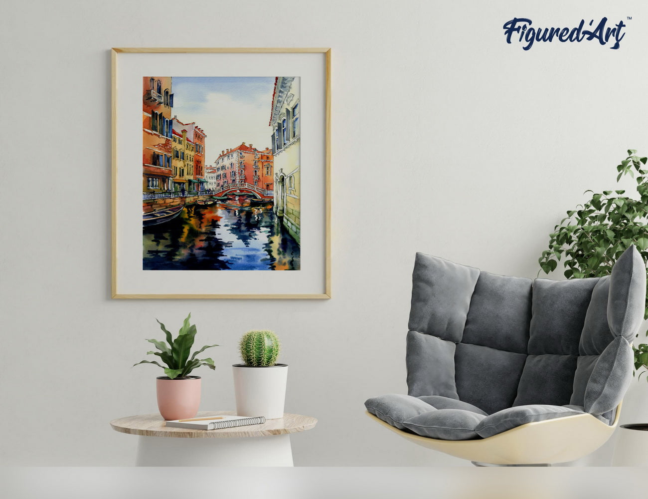 Malen nach Zahlen 40x50cm ohne Keilrahmen Figured’Art Wasserfarben Venedig - Kidis Art
