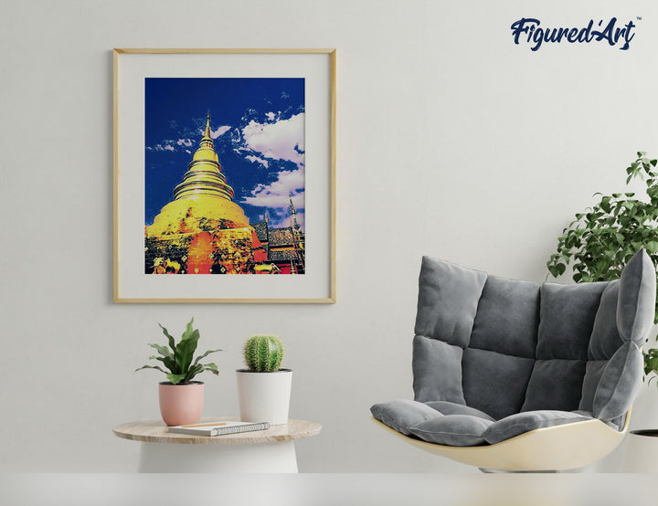 Malen nach Zahlen 40x50cm ohne Keilrahmen Figured’Art Chiang Mai Tempel - Kidis Art