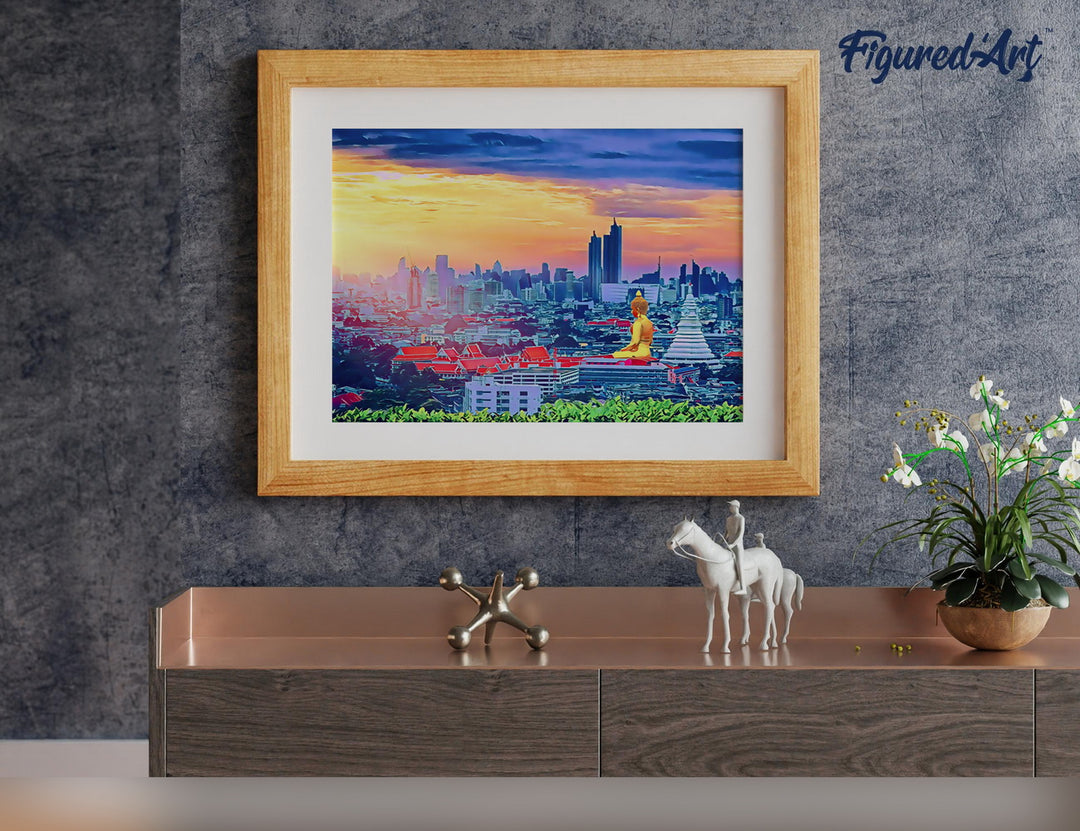 Malen nach Zahlen 40x50cm auf Keilrahmen gespannt Figured’Art Buddha Bangkok