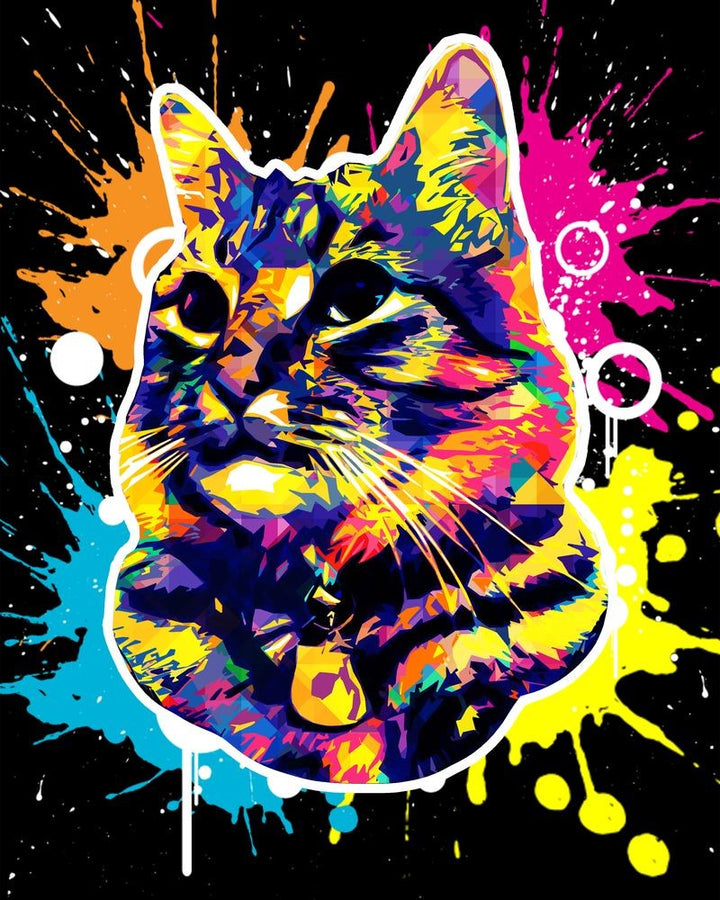 Kreuzstich 32x40cm – Pop Art Katze