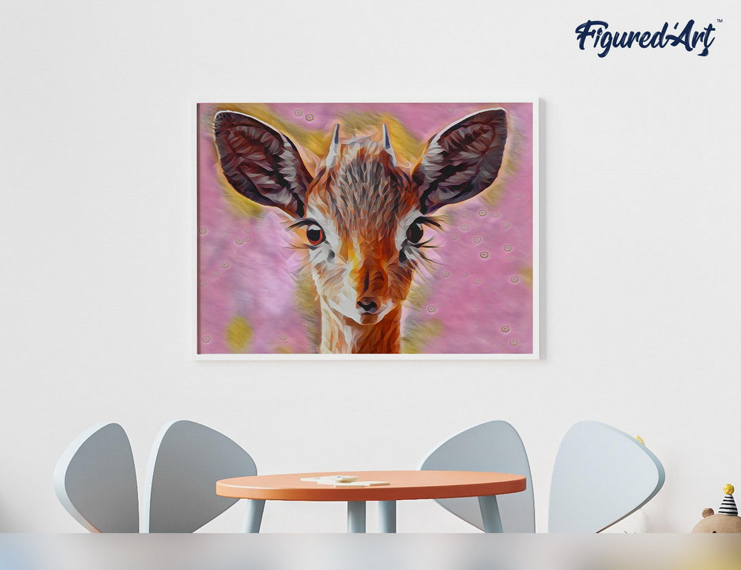 Malen nach Zahlen 40x50cm ohne Keilrahmen Figured’Art Süsse Hirschkuh