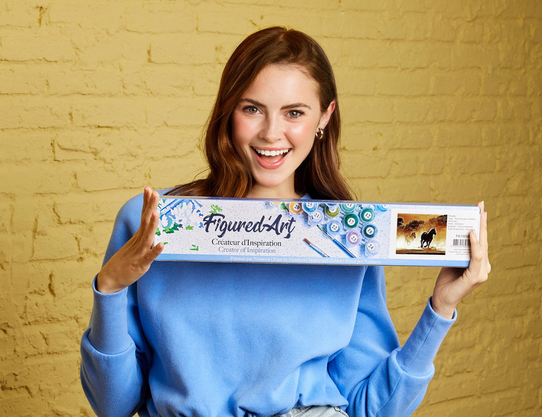 Malen nach Zahlen 40x50cm ohne Keilrahmen Figured’Art Wilde Pferde