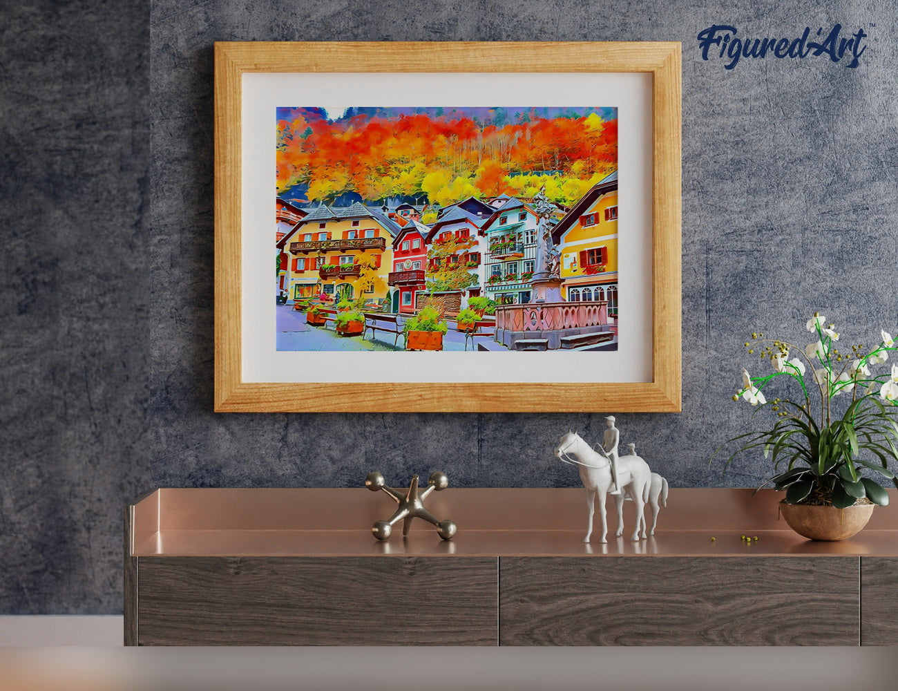 Malen nach Zahlen 40x50cm auf Keilrahmen gespannt Figured’Art Buntes schweizer Dorf - Kidis Art