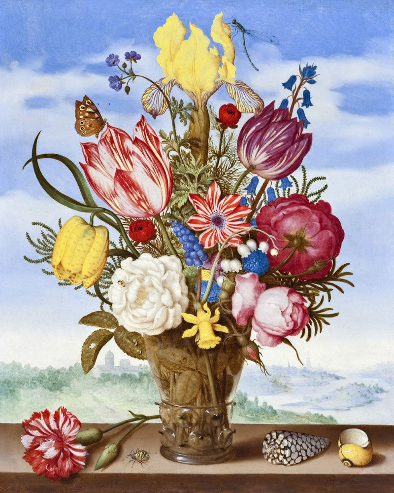 Kreuzstich 32x40cm – Blumenstrauss – Ambrosius Bosschaert - Kidis Art