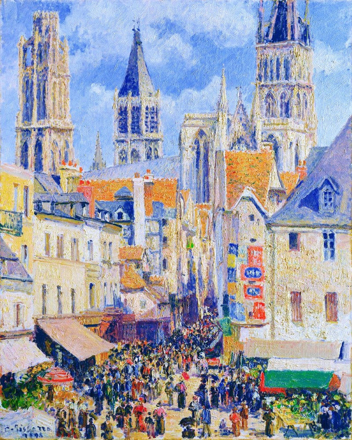 Kreuzstich 32x40cm – Rue de l’Épicerie in Rouen – Camille Pissarro