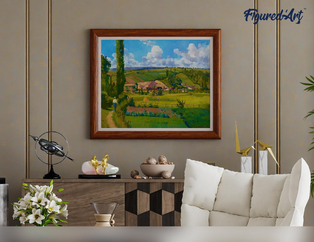 Malen nach Zahlen 40x50cm auf Keilrahmen gespannt Figured’Art Paysage aux Pâtis in Pontoise – Camille Pissarro