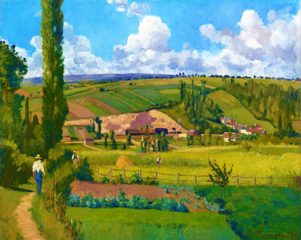 Kreuzstich 32x40cm – Paysage aux Pâtis in Pontoise – Camille Pissarro