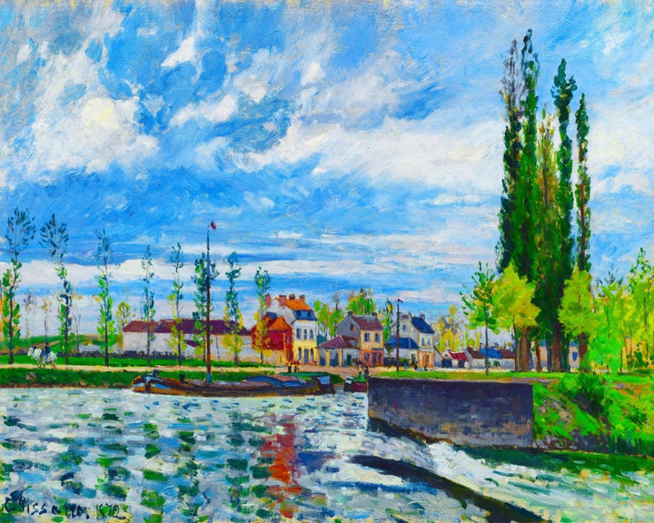 Kreuzstich 32x40cm – Die Schleuse in Pontoise – Camille Pissarro
