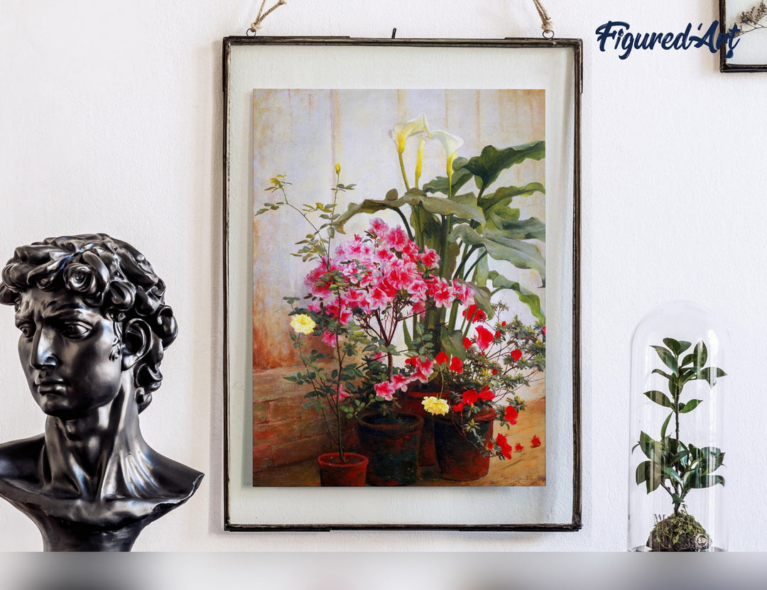 Malen nach Zahlen 40x50cm ohne Keilrahmen Figured’Art Seite eines Gewächshauses – George Cochran Lambdin