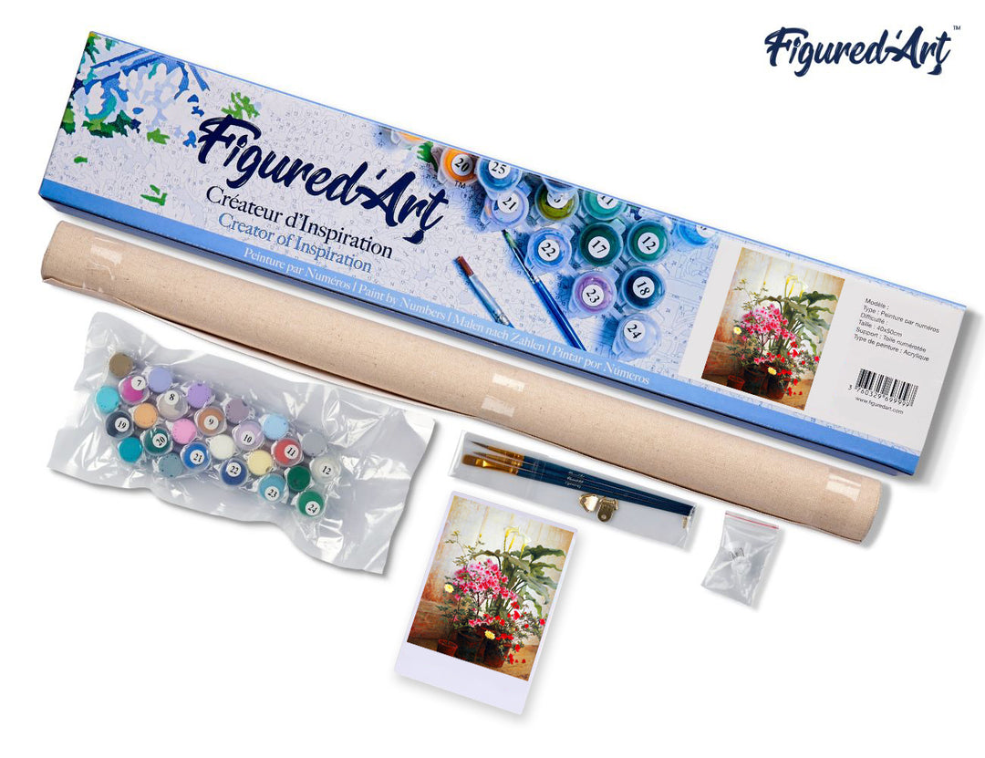 Malen nach Zahlen 40x50cm ohne Keilrahmen Figured’Art Seite eines Gewächshauses – George Cochran Lambdin