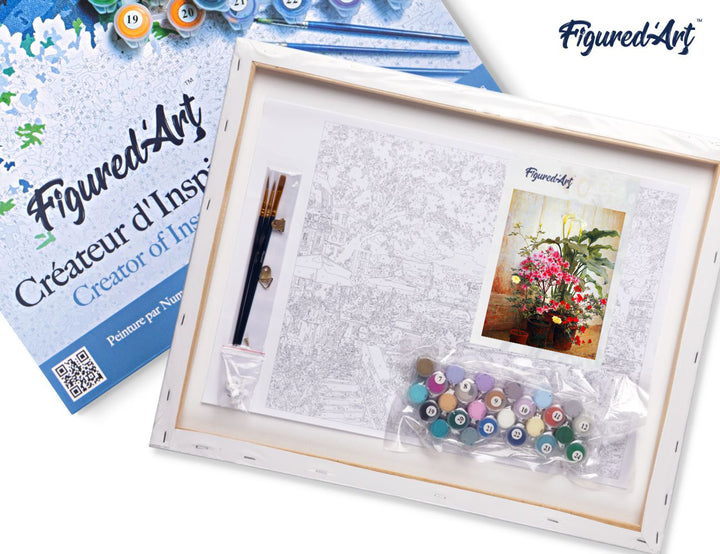 Malen nach Zahlen 40x50cm auf Keilrahmen gespannt Figured’Art Seite eines Gewächshauses – George Cochran Lambdin