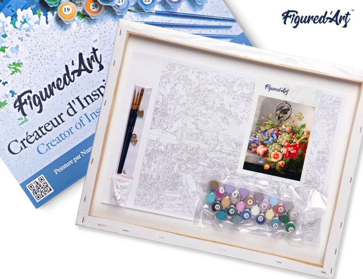 Malen nach Zahlen 40x50cm auf Keilrahmen gespannt Figured’Art Blumen und Obst – Herman Henstenburgh