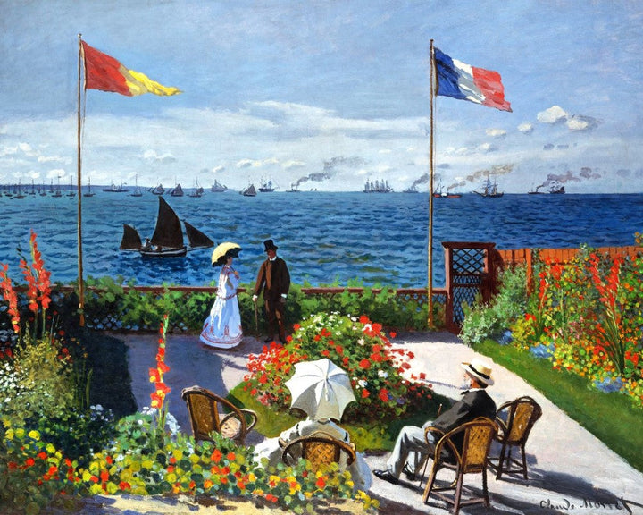 Kreuzstich 32x40cm – Die Terrasse am Sainte Adresse – Monet
