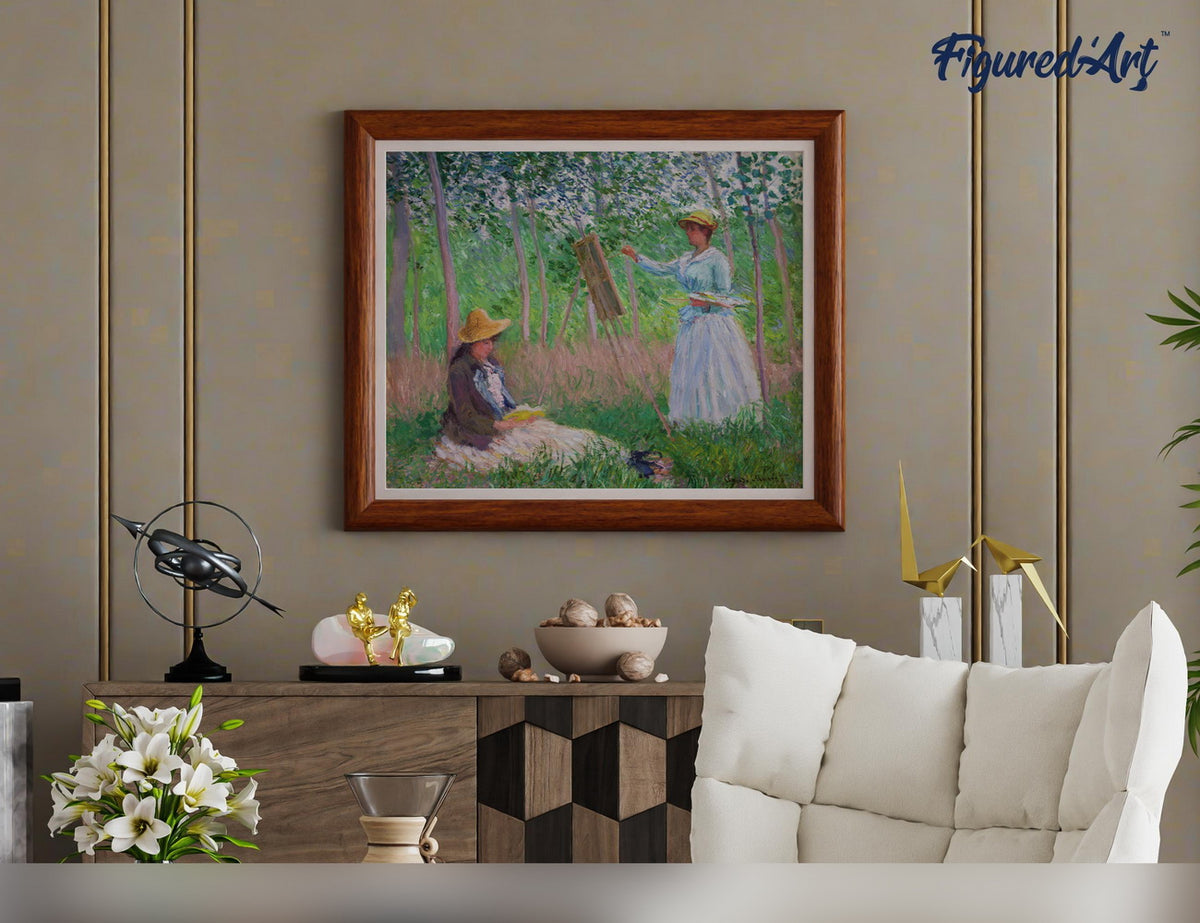 Malen nach Zahlen 40x50cm ohne Keilrahmen Figured’Art Im Wald in Giverny – Monet - Kidis Art