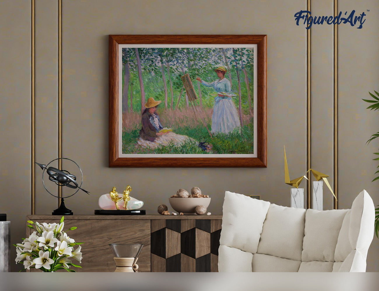 Malen nach Zahlen 40x50cm ohne Keilrahmen Figured’Art Im Wald in Giverny – Monet - Kidis Art