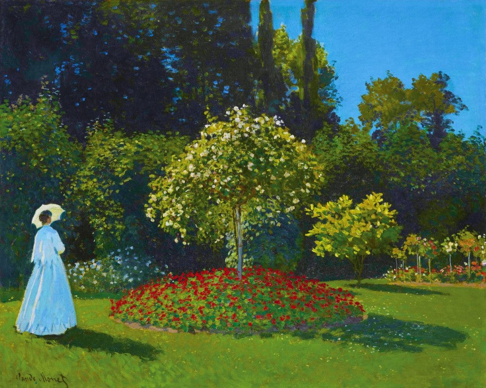 Kreuzstich 32x40cm – Frau im Garten – Monet