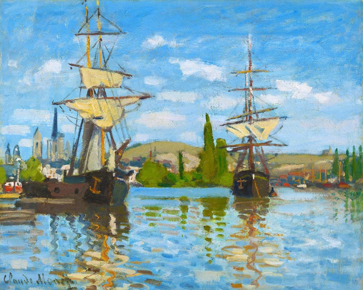 Kreuzstich 32x40cm – Schiffe auf der seine in Rouen – Monet