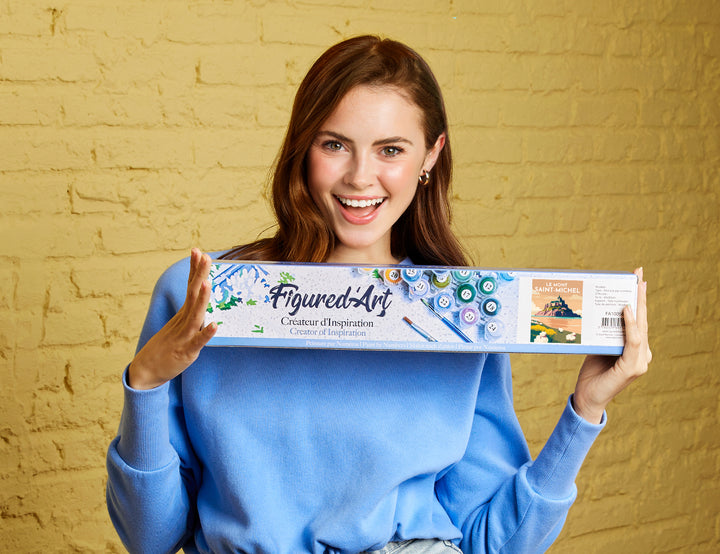 Malen nach Zahlen 40x50cm ohne Keilrahmen Figured’Art Reiseplakat Mont Saint-Michel