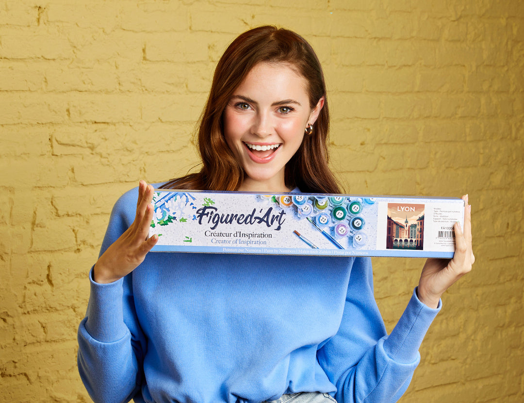 Malen nach Zahlen 40x50cm ohne Keilrahmen Figured’Art Vintage-Poster Lyon