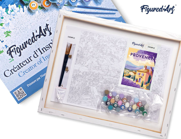 Figured'Art Malen Nach Zahlen 40x50 cm Keilrahmen Provence Reiseplakat Komplettset Mit Vorgemischten Farben Und Pinsel - Kidis Art