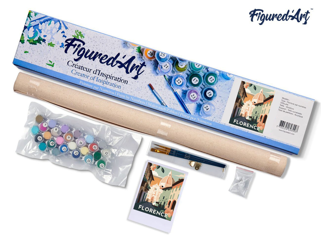 Malen nach Zahlen 40x50cm ohne Keilrahmen Figured’Art Reiseplakat Florenz