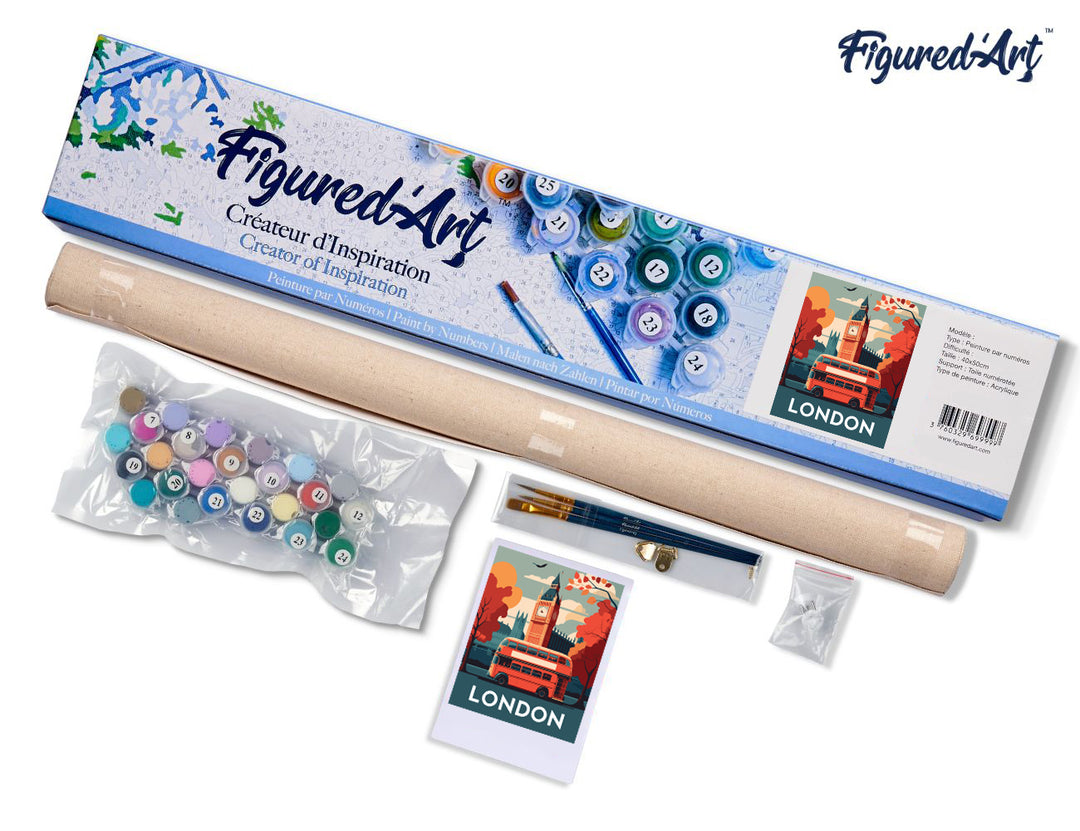 Malen nach Zahlen 40x50cm ohne Keilrahmen Figured’Art Reiseposter London