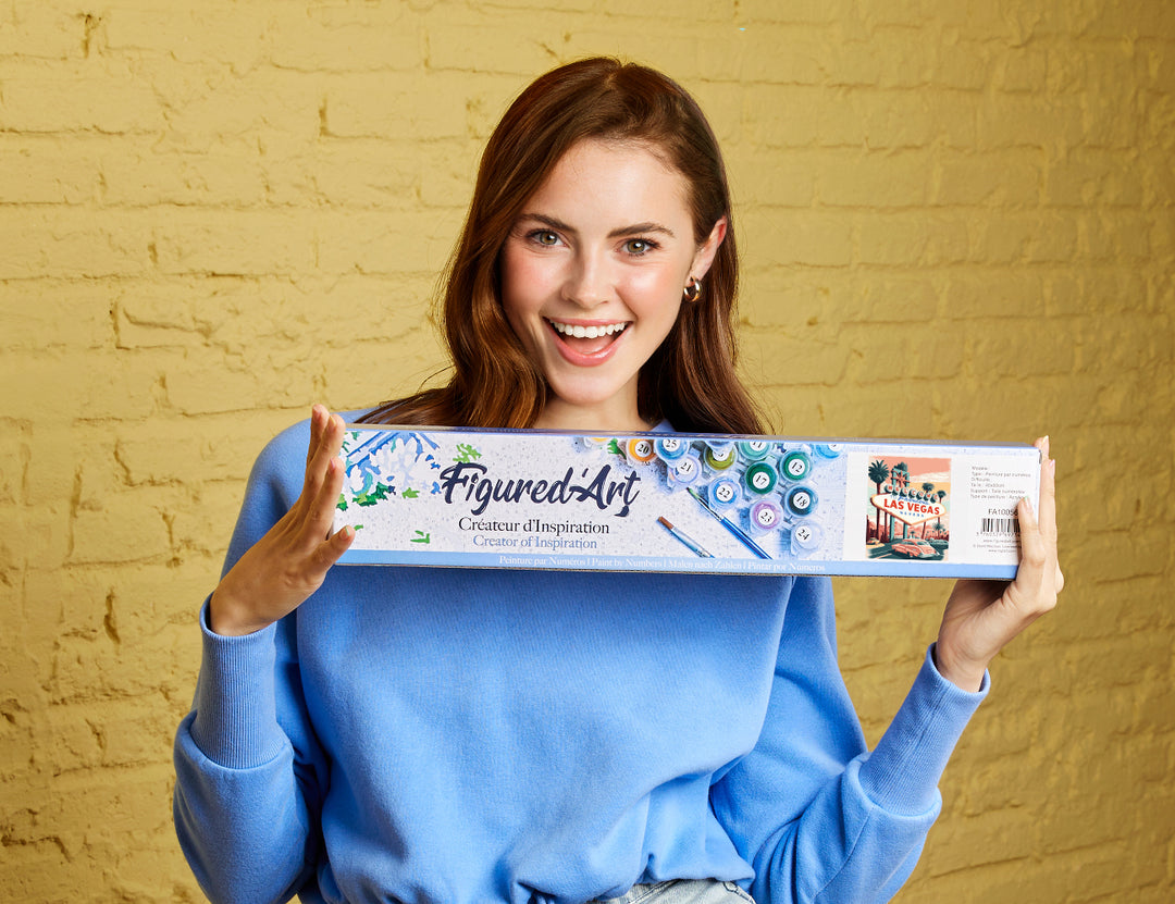 Malen nach Zahlen 40x50cm ohne Keilrahmen Figured’Art Reiseposter Las Vegas