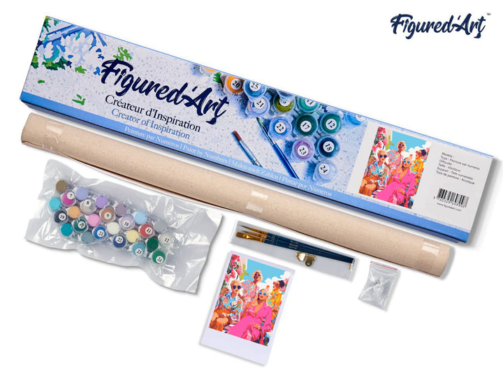 Malen nach Zahlen 40x50cm ohne Keilrahmen Figured’Art Treffen der Divas