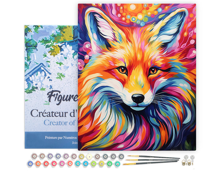 Figured’Art Malen Nach Zahlen 40x50 Fuchs Abstrakt - Kidis Art