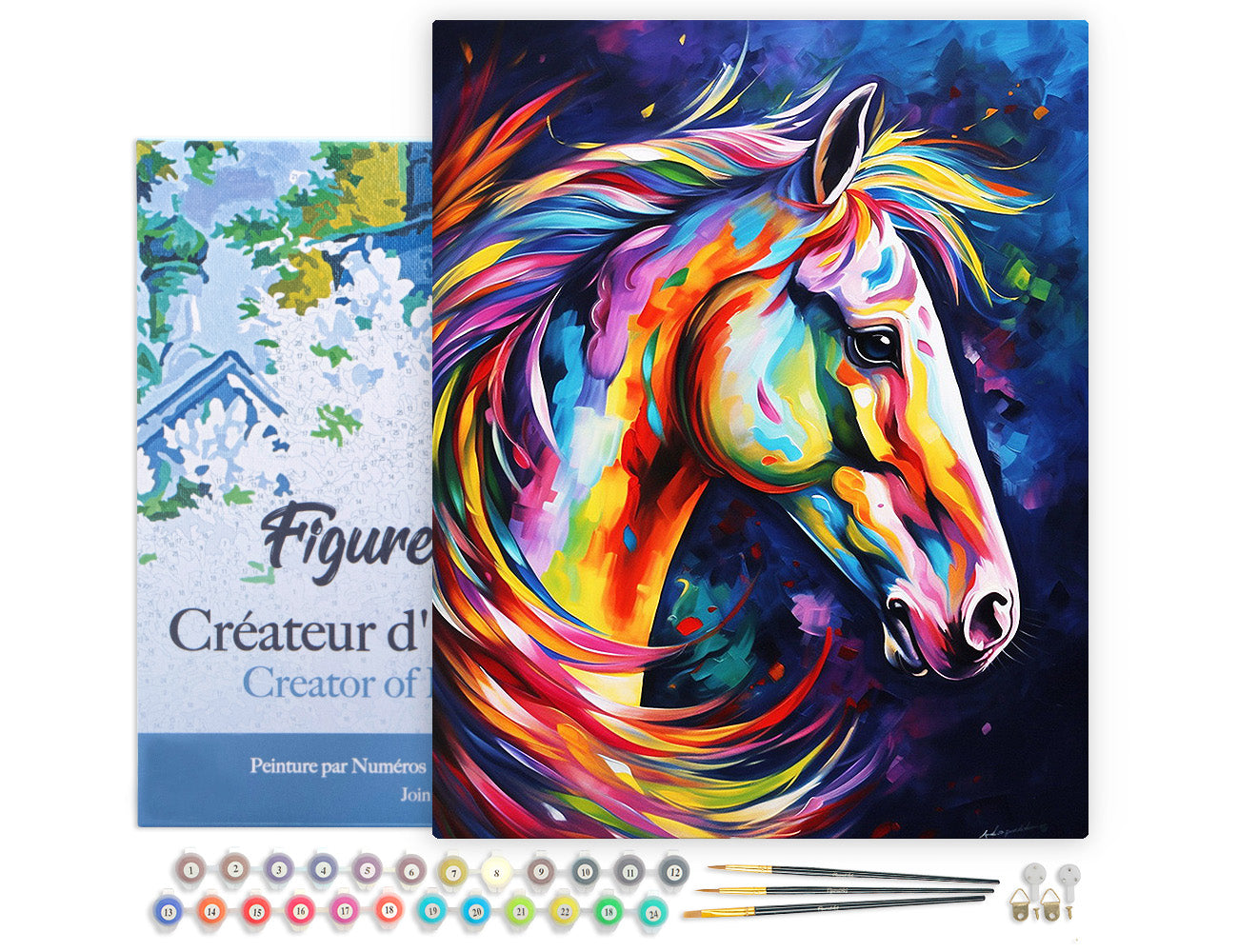 Figured'Art Malen Nach Zahlen Pferd 40x50 Keilrahmen - Kidis Art