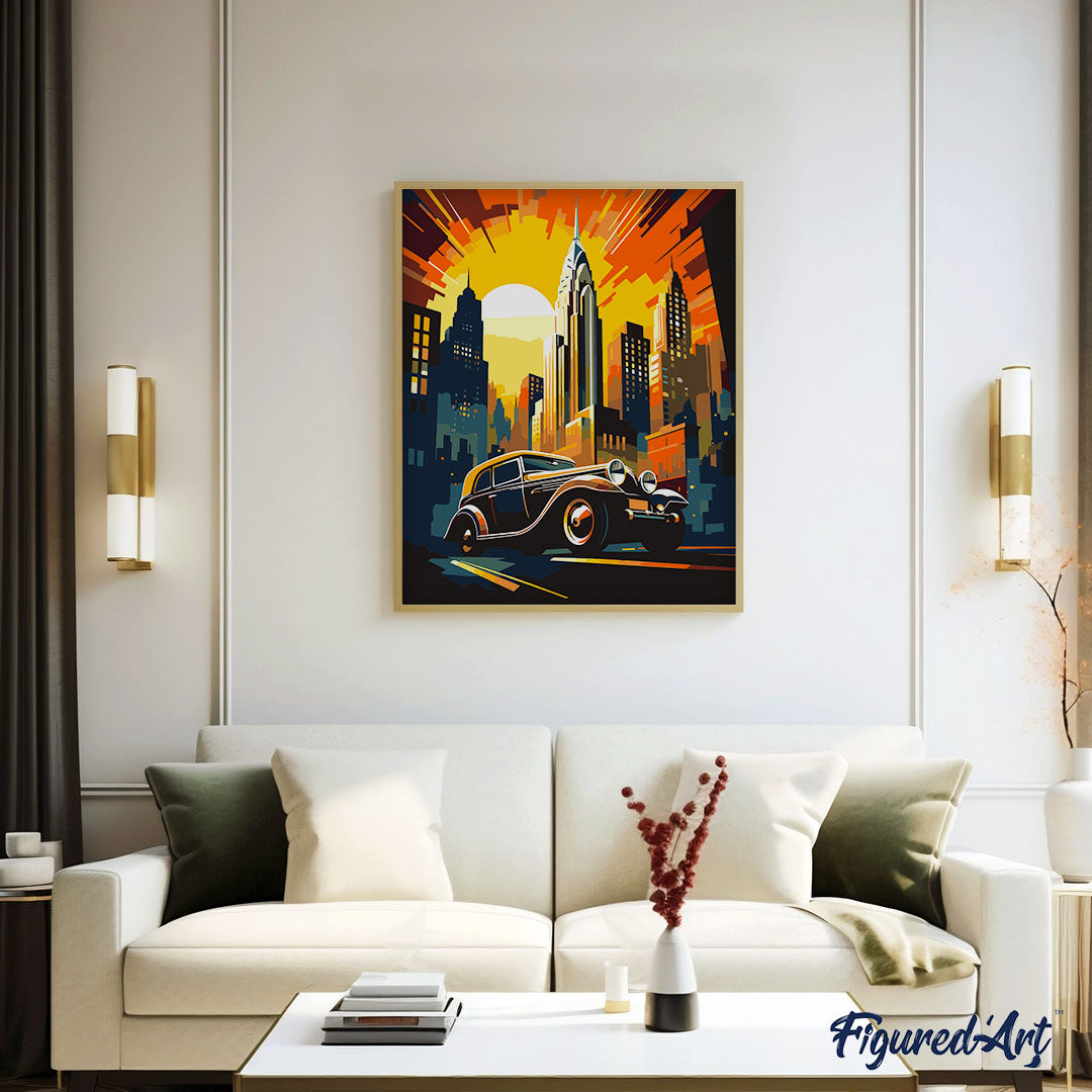 Malen nach Zahlen 40x50cm ohne Keilrahmen Figured’Art Sportposter Radfahren - Kidis Art