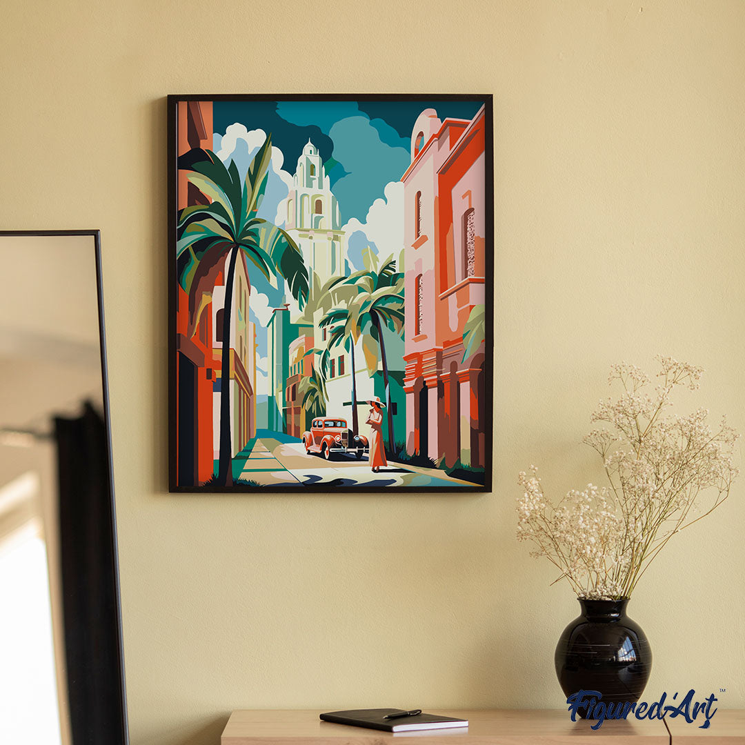 Malen nach Zahlen 40x50cm ohne Keilrahmen Figured’Art Sportposter Reitsport - Kidis Art