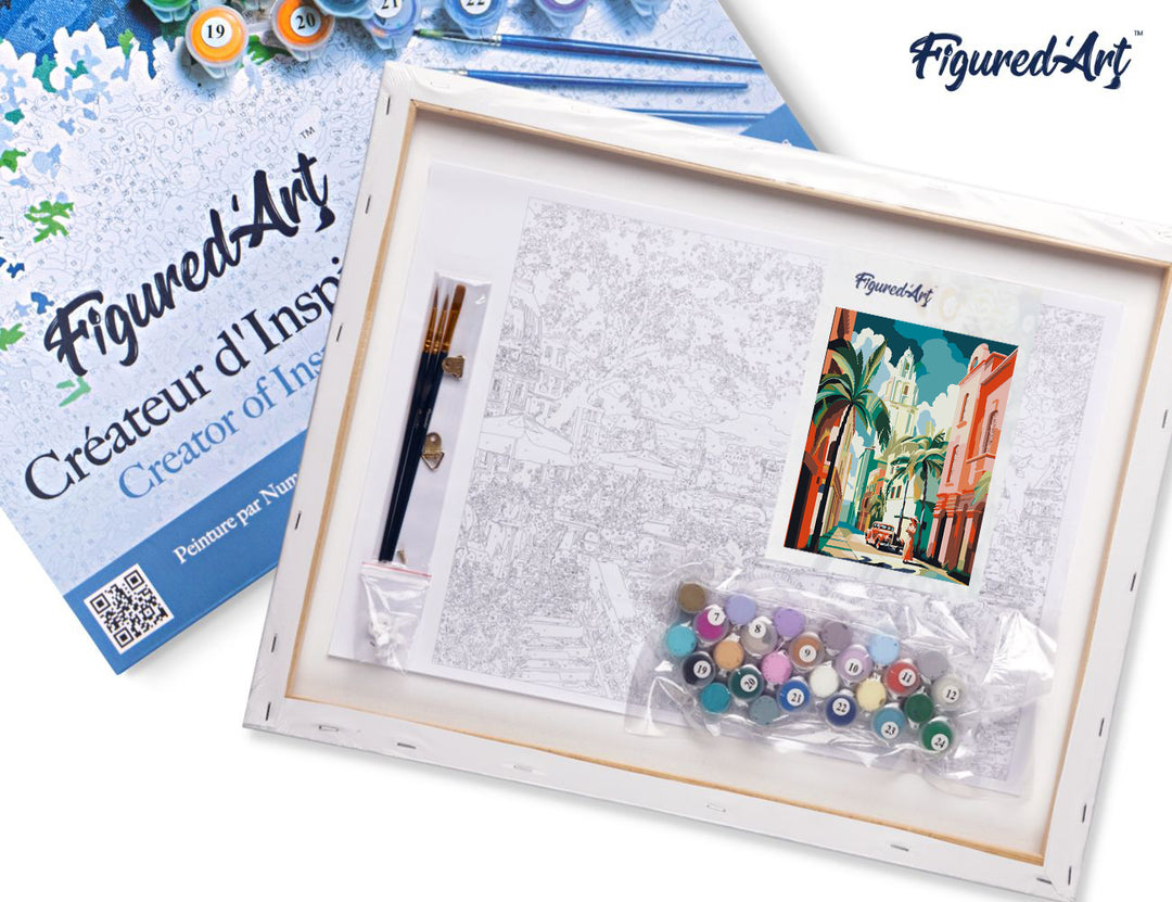 Malen nach Zahlen 40x50cm auf Keilrahmen gespannt Figured’Art Kuba Art Deco