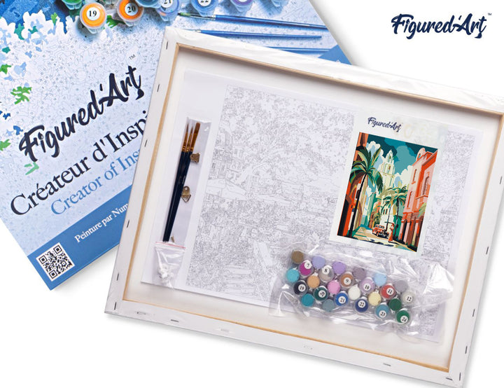 Malen nach Zahlen 40x50cm auf Keilrahmen gespannt Figured’Art Kuba Art Deco