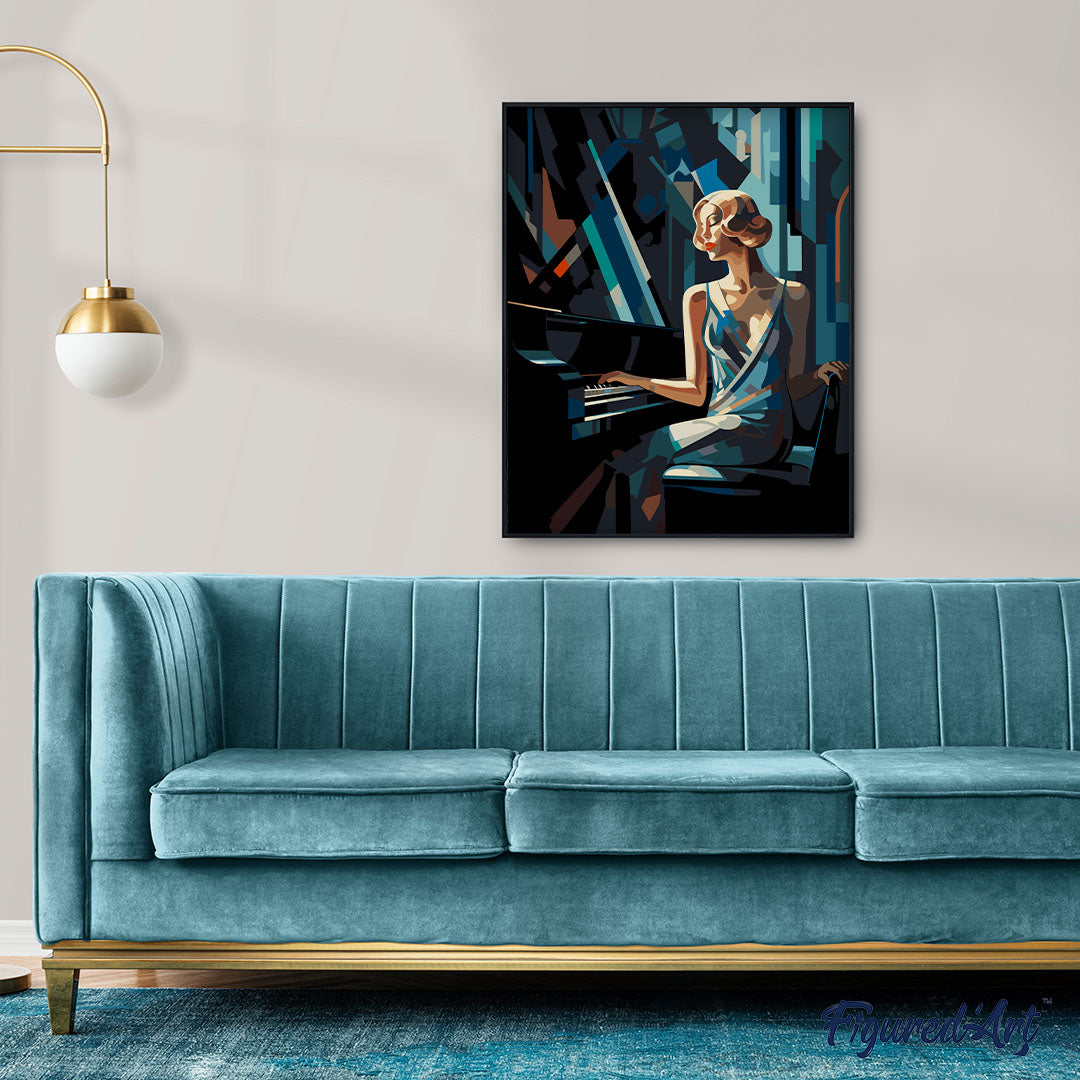Malen nach Zahlen 40x50cm ohne Keilrahmen Figured’Art Sportposter Handball - Kidis Art