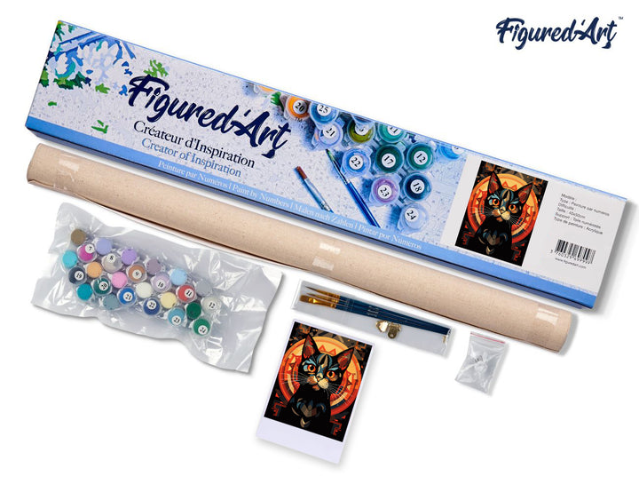 Malen nach Zahlen 40x50cm ohne Keilrahmen Figured’Art Sportposter Tennis