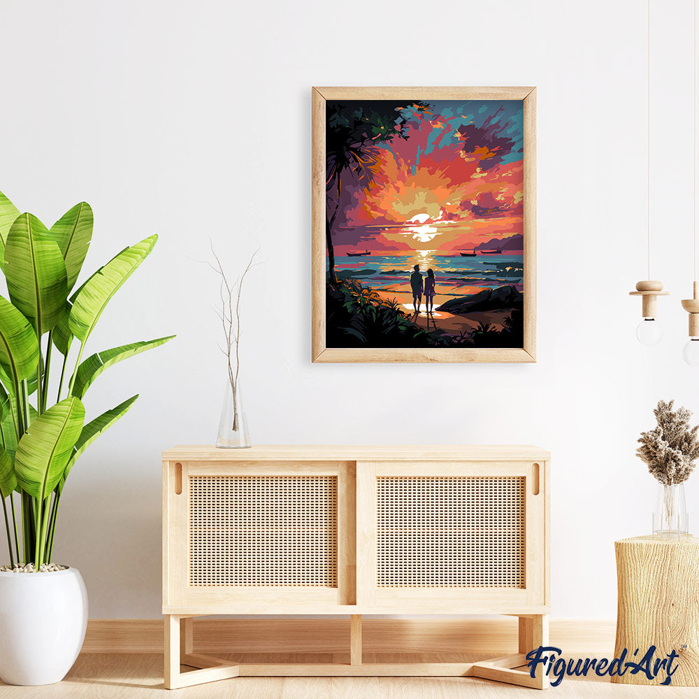 Malen nach Zahlen 40x50cm ohne Keilrahmen Figured’Art Art-Deco-Frau am Klavier - Kidis Art