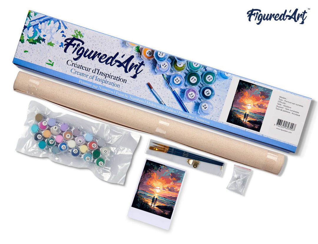 Malen nach Zahlen 40x50cm ohne Keilrahmen Figured’Art Art-Deco-Frau am Klavier