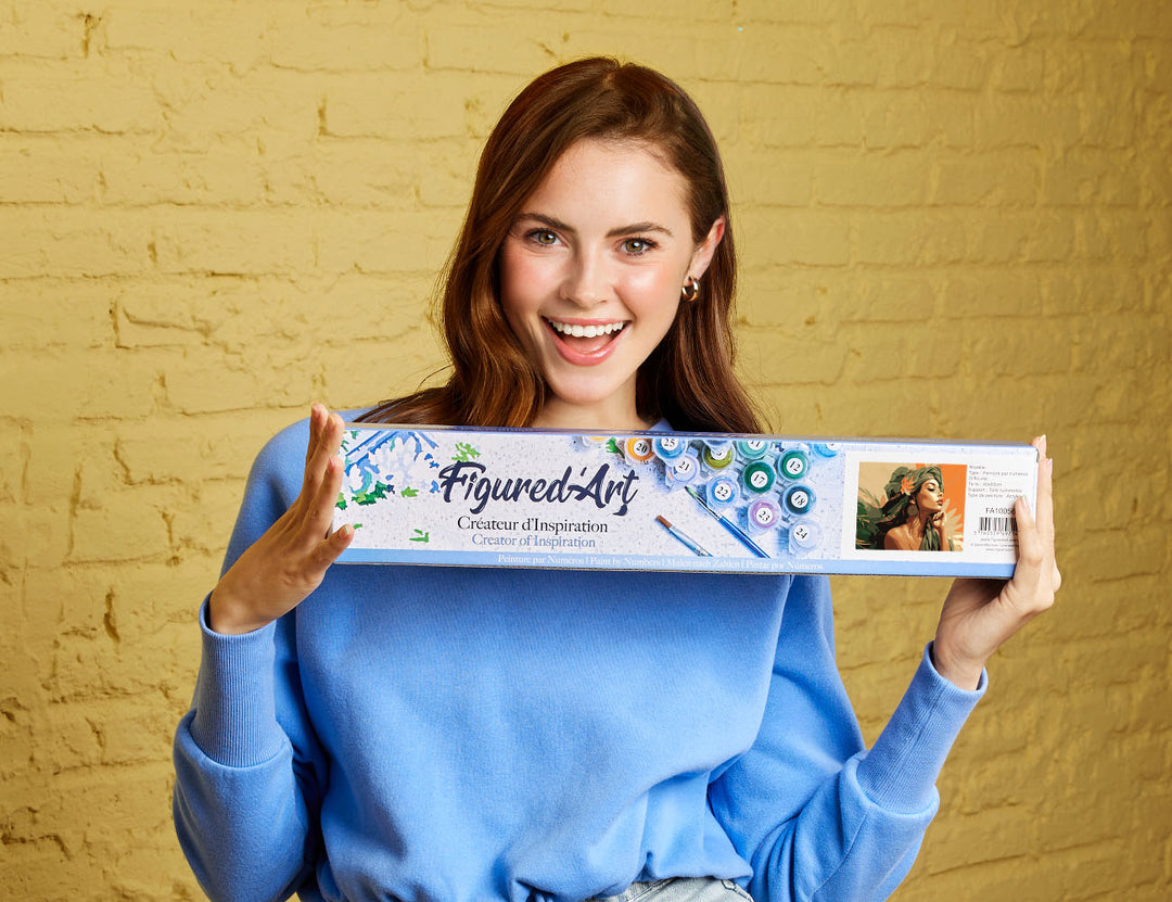 Malen nach Zahlen 40x50cm ohne Keilrahmen Figured’Art Welle und Sonnenuntergang