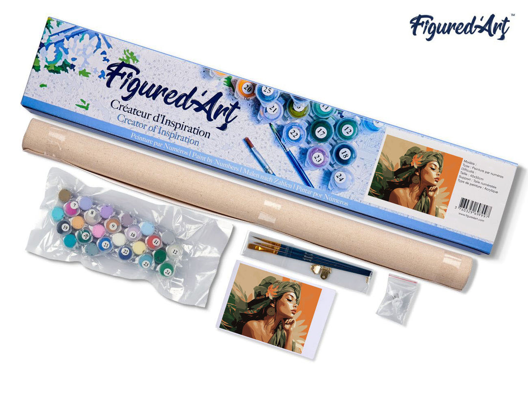 Malen nach Zahlen 40x50cm ohne Keilrahmen Figured’Art Welle und Sonnenuntergang