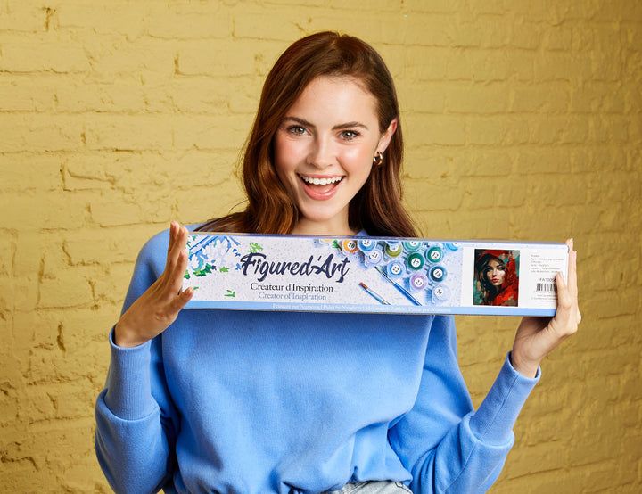 Malen nach Zahlen 40x50cm ohne Keilrahmen Figured’Art Fee und Schmetterlinge