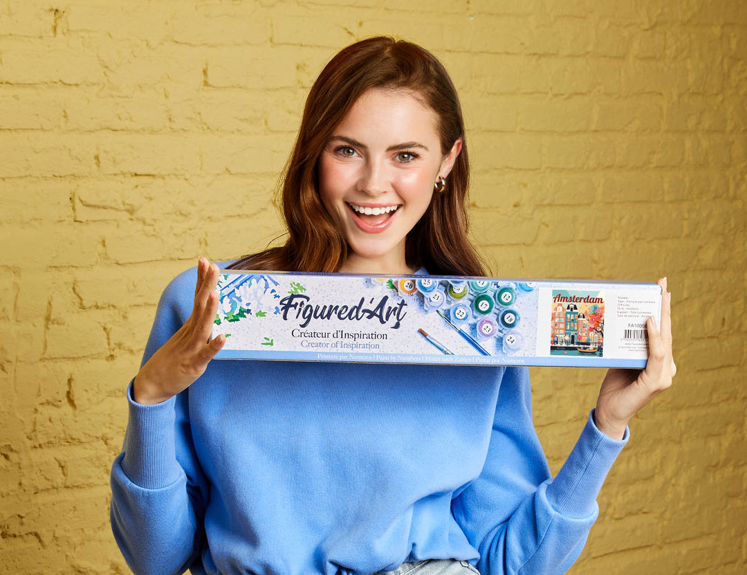 Malen nach Zahlen 40x50cm ohne Keilrahmen Figured’Art Bunte Gotische Häuser - Kidis Art