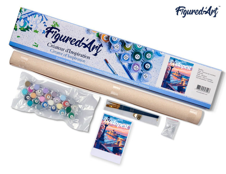 Malen nach Zahlen 40x50cm ohne Keilrahmen Figured’Art Fantasie Schloss - Kidis Art