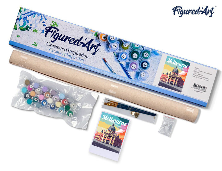 Malen nach Zahlen 40x50cm ohne Keilrahmen Figured’Art Dame mit Weisser Rose