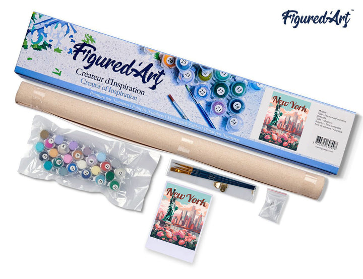 Malen nach Zahlen 40x50cm ohne Keilrahmen Figured’Art Frau im Roten Schal