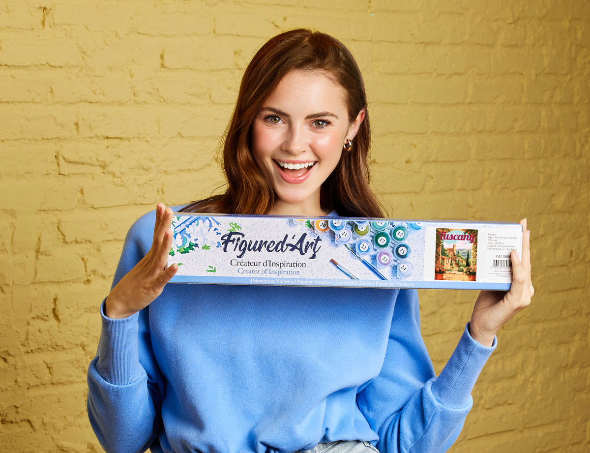 Malen nach Zahlen 40x50cm ohne Keilrahmen Figured’Art Reiseposter Comer See in voller Blüte - Kidis Art